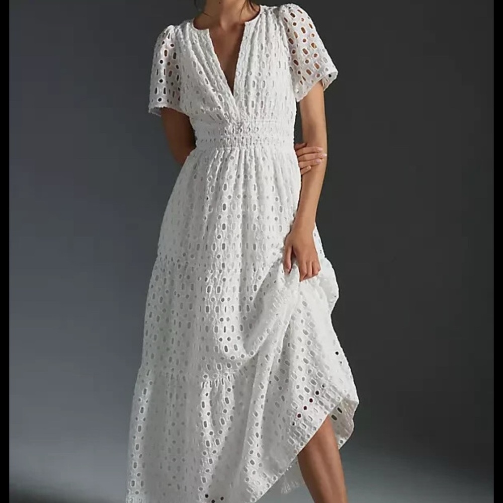 Anthropologie Sommerset Dress: White Eyelet Edition